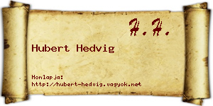 Hubert Hedvig névjegykártya